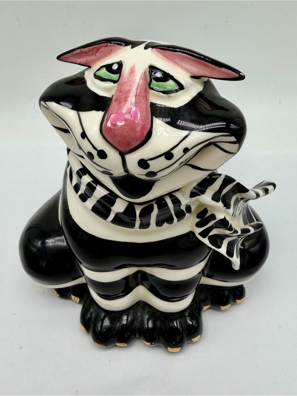 WhimsicalLinda Cornelius SWAK Black & White Striped  Cat Sugar Bo wl 2 pc
